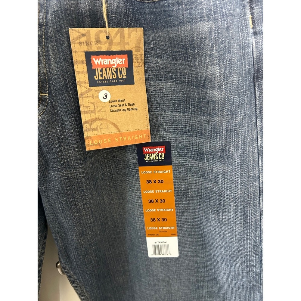 Wrangler Jeans Co Loose Straight Fit 38x30 Denim Pants Blue‎ Menswear - Picture 2 of 5
